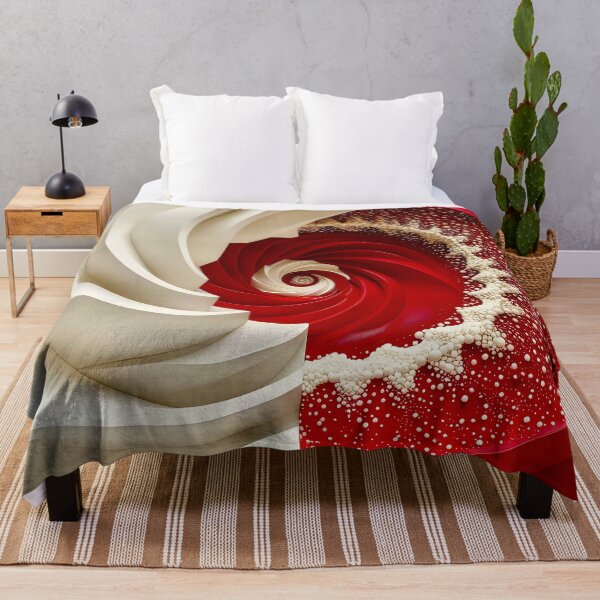 Item preview, Ruby Red and Ivory Porcelain Waves designed and sold by Vicky Brago-Mitchell®.