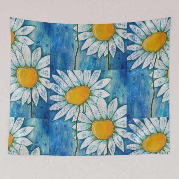 Item preview, Big White Daisies Botanical Floral Daisy Flower Art designed and sold by Sharon Cummings Art.