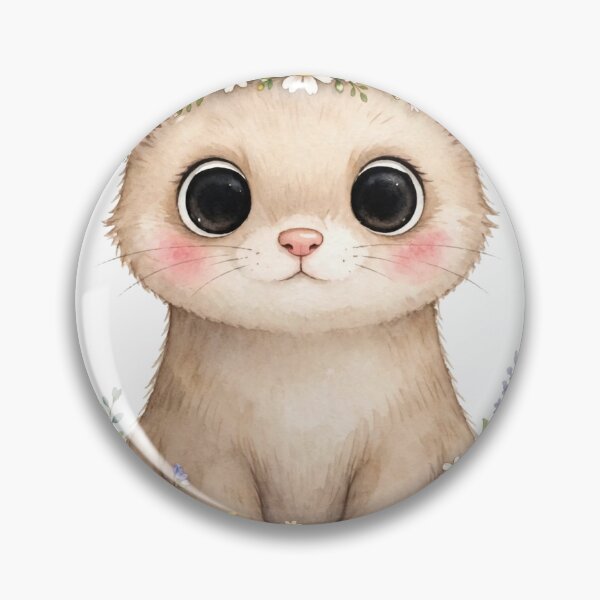 Item preview, Cute Ferret with Daisy Flower Crown Sticker designed and sold by cyzhang20.