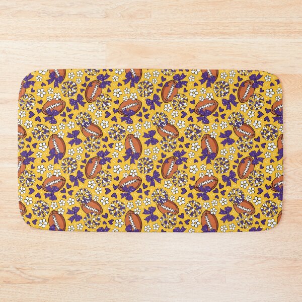 Item preview, Cheer Bows and Footballs Purple and Yellow Gold designed and sold by KrisInStitches.