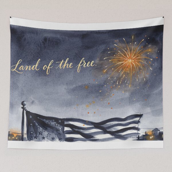 Item preview, Vintage Watercolor Fireworks American Flag Patriotic Art Vector designed and sold by Shutter-Dragon.