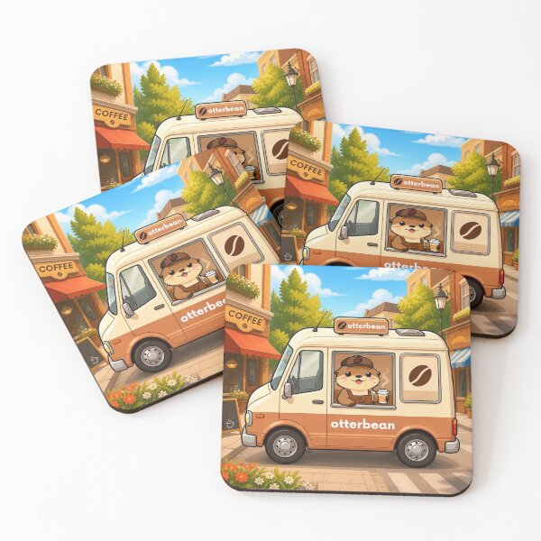 Item preview, Cute Sea Otter Barista Coffee Van designed and sold by Otterbean.