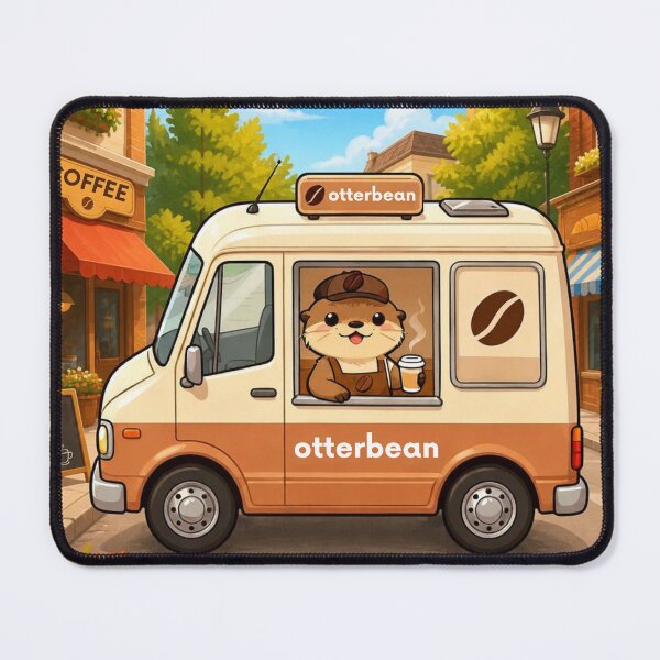 Item preview, Cute Sea Otter Barista Coffee Van designed and sold by Otterbean.