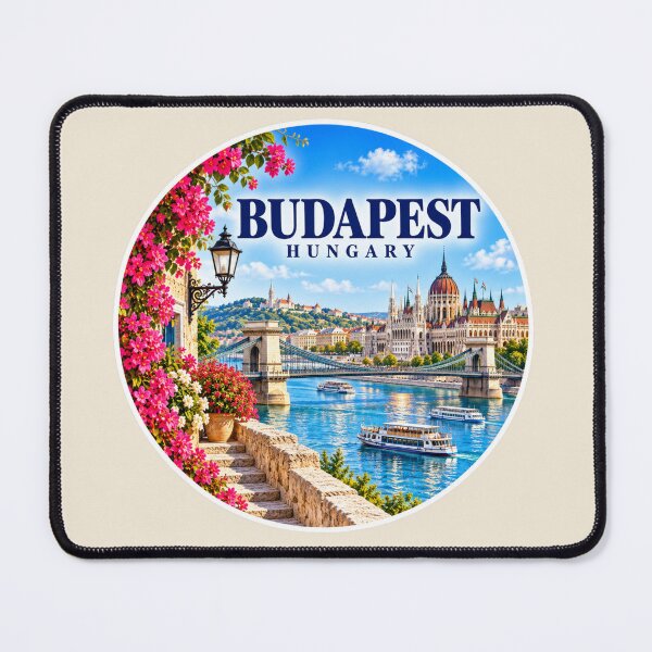 Item preview, Budapest Hungary Summer Danube Travel Art designed and sold by GusiaTreasures.