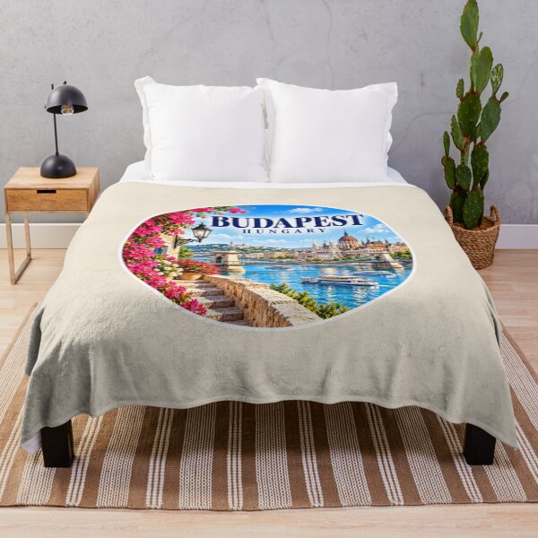 Item preview, Budapest Hungary Summer Danube Travel Art designed and sold by GusiaTreasures.