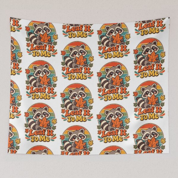 Item preview, Leaf It To Me Cute Retro Fall Raccoon designed and sold by InspiredCreatives.