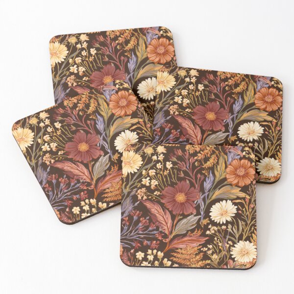 Item preview, Moody Chocolate Vintage Floral Pattern Burgundy Autumn Botanical designed and sold by scicilysimonee.