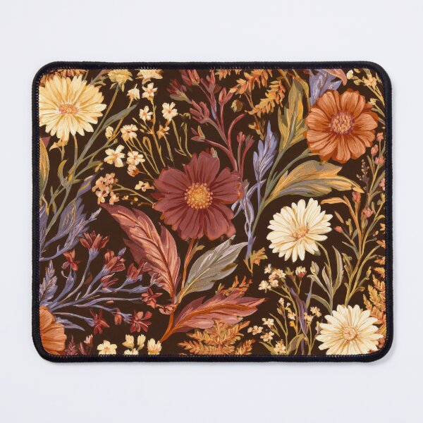Item preview, Moody Chocolate Vintage Floral Pattern Burgundy Autumn Botanical designed and sold by scicilysimonee.