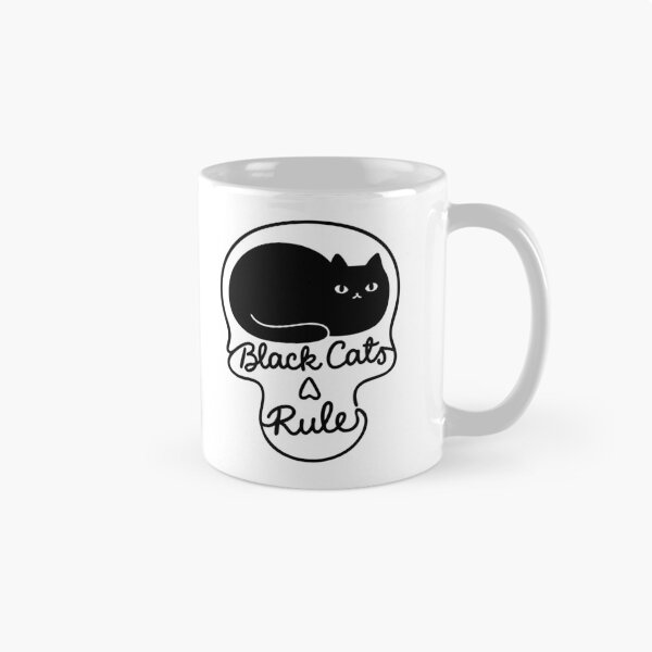 Item preview, Black Cats Rule - Funny Cat in Skull designed and sold by gunaone-design.