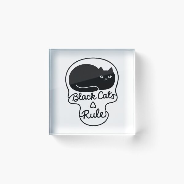 Item preview, Black Cats Rule - Funny Cat in Skull designed and sold by gunaone-design.