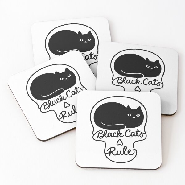 Item preview, Black Cats Rule - Funny Cat in Skull designed and sold by gunaone-design.