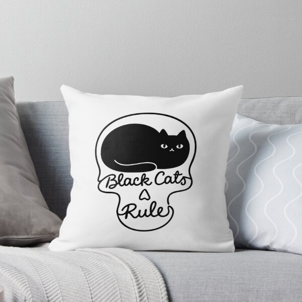 Item preview, Black Cats Rule - Funny Cat in Skull designed and sold by gunaone-design.