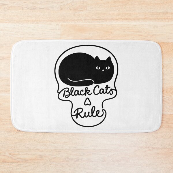Item preview, Black Cats Rule - Funny Cat in Skull designed and sold by gunaone-design.