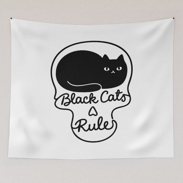 Item preview, Black Cats Rule - Funny Cat in Skull designed and sold by gunaone-design.