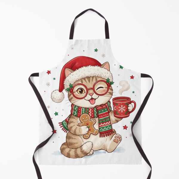 Item preview, Cute Christmas Cat with Cocoa and Gingerbread Holiday Art designed and sold by MS Pod Studio.