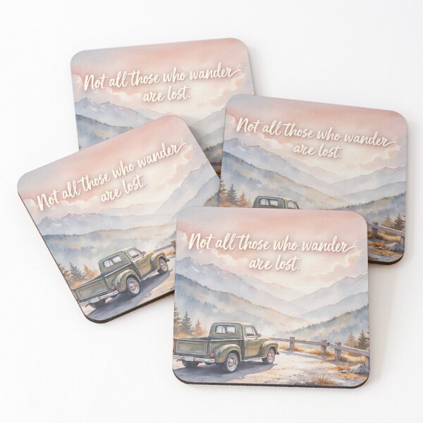 Item preview, Vintage Watercolor Mountain Truck Wanderlust Quote Art Vector designed and sold by Shutter-Dragon.