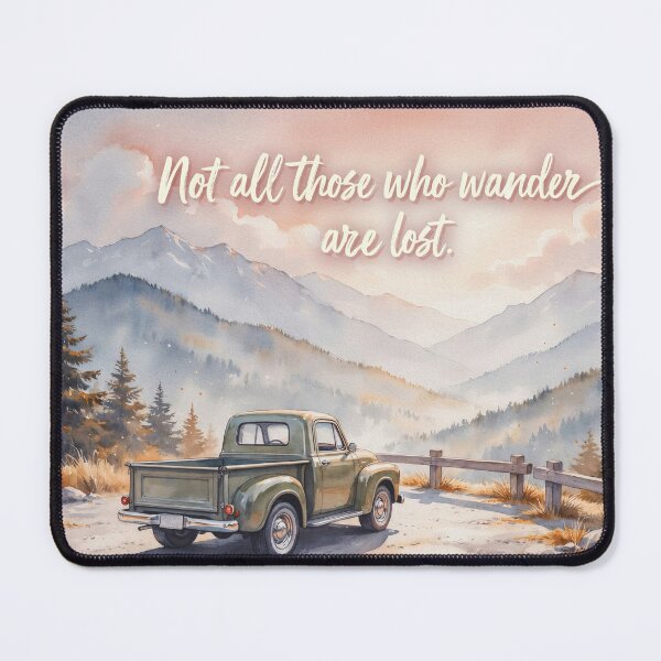 Item preview, Vintage Watercolor Mountain Truck Wanderlust Quote Art Vector designed and sold by Shutter-Dragon.