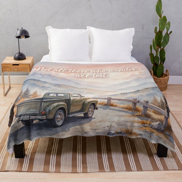 Item preview, Vintage Watercolor Mountain Truck Wanderlust Quote Art Vector designed and sold by Shutter-Dragon.