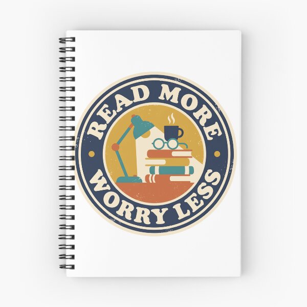 Item preview, Read More Worry Less Retro Bookworm Reading Badge designed and sold by ahmadhamdi.