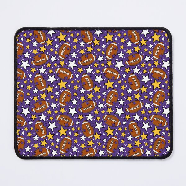 Item preview, Footballs and Stars in Purple and Yellow designed and sold by KrisInStitches.