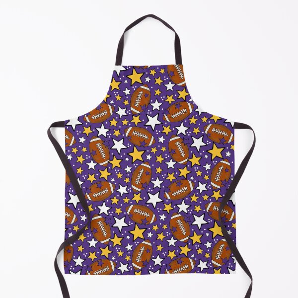 Item preview, Footballs and Stars in Purple and Yellow designed and sold by KrisInStitches.