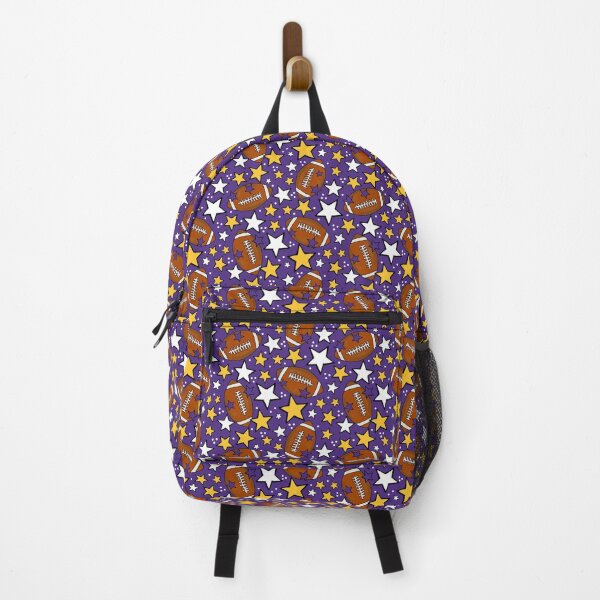 Item preview, Footballs and Stars in Purple and Yellow designed and sold by KrisInStitches.