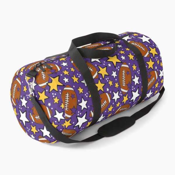 Item preview, Footballs and Stars in Purple and Yellow designed and sold by KrisInStitches.