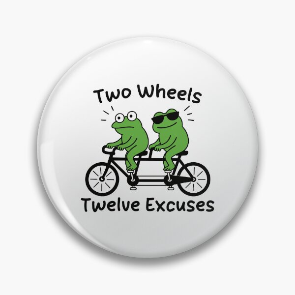 Item preview, Two Wheels Twelve Excuses - Funny Couple Frog On Tandem Bike designed and sold by gunaone-design.