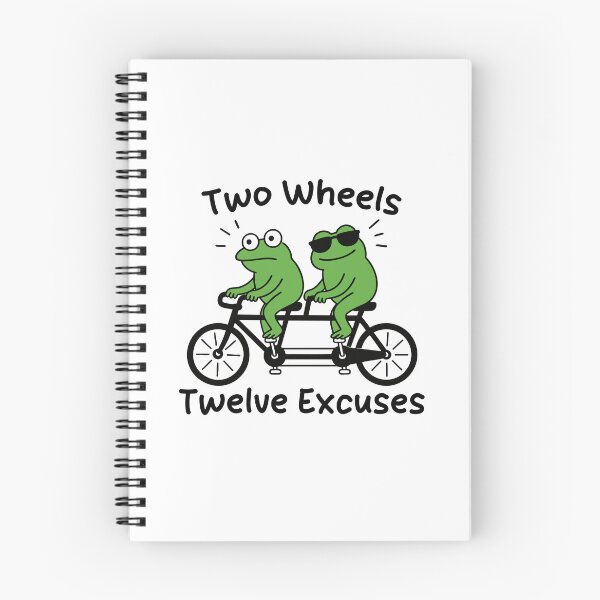 Item preview, Two Wheels Twelve Excuses - Funny Couple Frog On Tandem Bike designed and sold by gunaone-design.