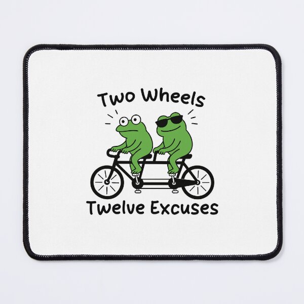 Item preview, Two Wheels Twelve Excuses - Funny Couple Frog On Tandem Bike designed and sold by gunaone-design.