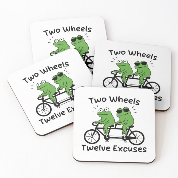 Item preview, Two Wheels Twelve Excuses - Funny Couple Frog On Tandem Bike designed and sold by gunaone-design.