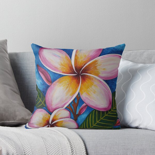 Item preview, Plumeria Flower Art Tropical Botanical Pink Beach Floral  designed and sold by Sharon Cummings Art.