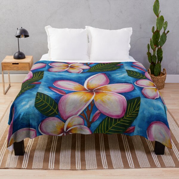 Item preview, Plumeria Flower Art Tropical Botanical Pink Beach Floral  designed and sold by Sharon Cummings Art.