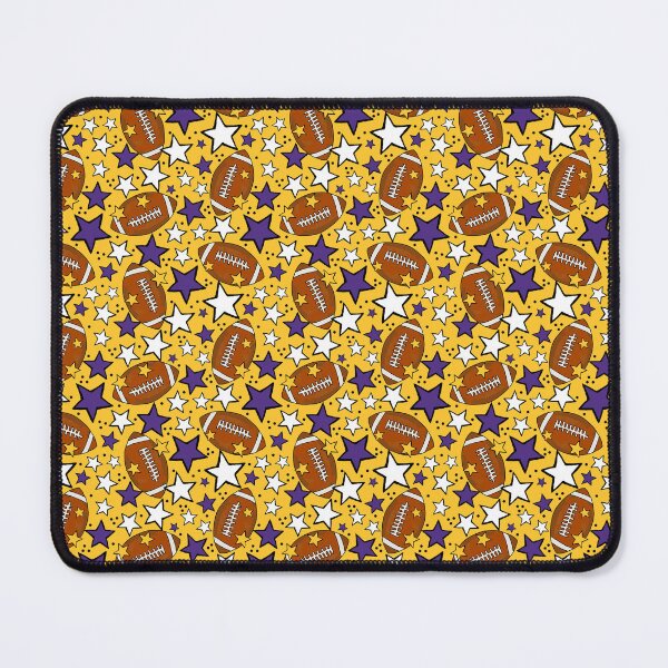 Item preview, Footballs and Stars in Purple and Yellow designed and sold by KrisInStitches.