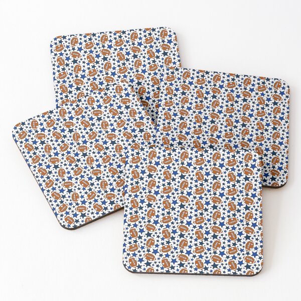 Item preview, Footballs and Stars in Navy Blue and Silver designed and sold by KrisInStitches.