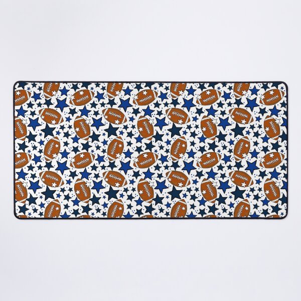 Item preview, Footballs and Stars in Navy Blue and Silver designed and sold by KrisInStitches.
