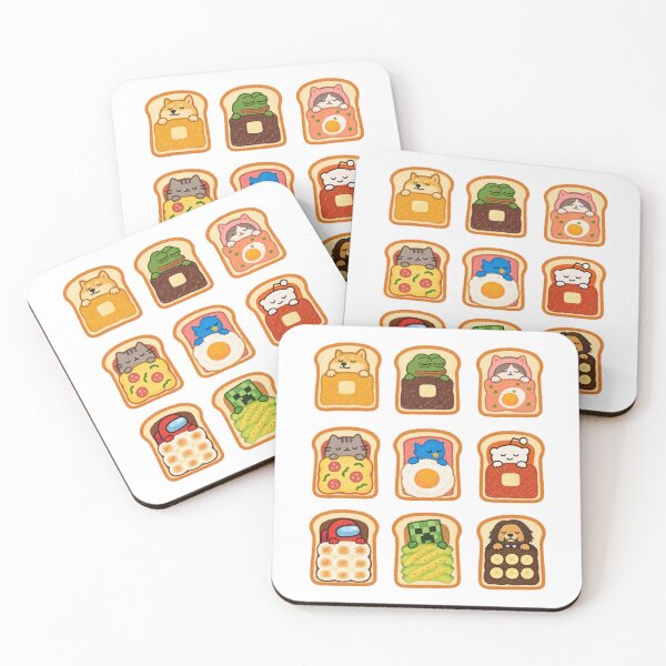 Item preview, Sleepy Animals Cozy Toast Kawaii Food Art designed and sold by StickerJas.