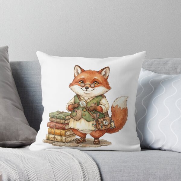 Item preview, Cute Scholar Fox with Vintage Books and Satchel Art designed and sold by MS Pod Studio.