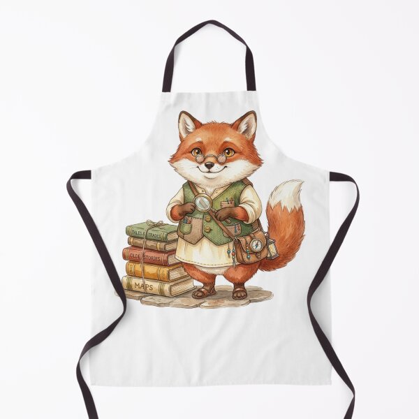Item preview, Cute Scholar Fox with Vintage Books and Satchel Art designed and sold by MS Pod Studio.
