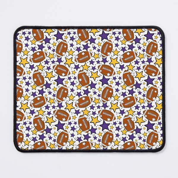 Item preview, Footballs and Stars in Purple and Yellow designed and sold by KrisInStitches.