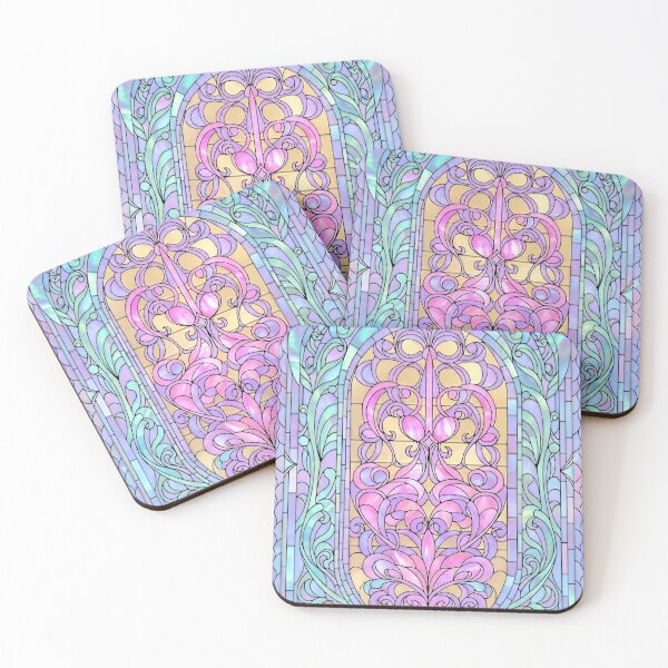 Item preview, Geometric Pastel Stained Glass Art designed and sold by LaRoach Digital Arts.