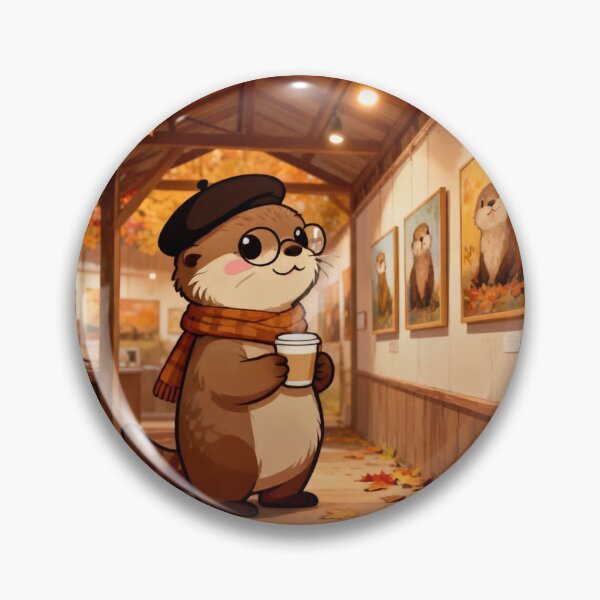 Artikelvorschau, Herbstliche Kunstgalerie – Niedlicher Seeotter-Künstler mit Kaffee entworfen und verkauft von Otterbean.