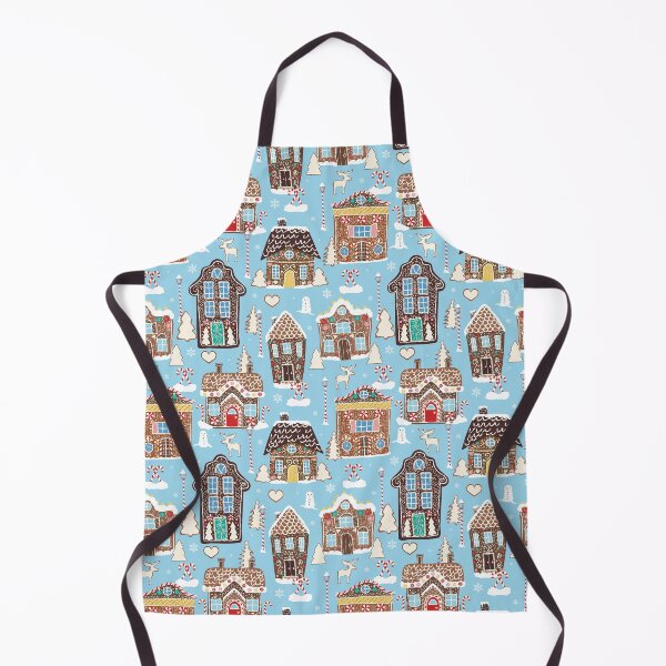Item preview, Cute Christmas Gingerbread Village in Ice Blue designed and sold by YesterdayColl.