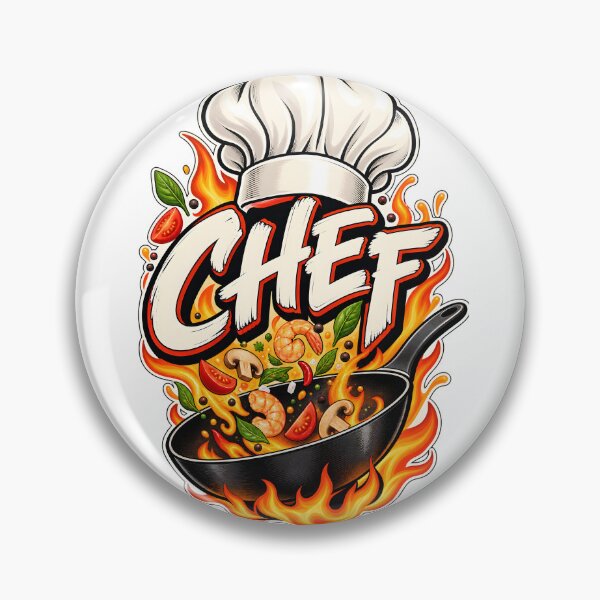 Item preview, Chef Cooking with Fire Pan Culinary Kitchen Cooking Graphic designed and sold by KawaiiOrbit.