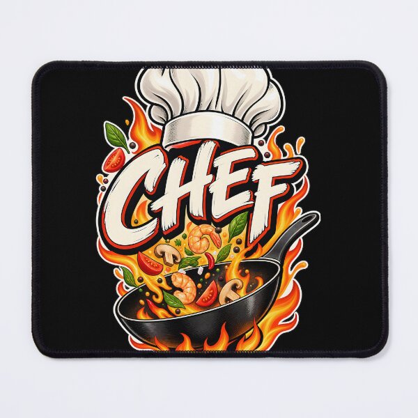 Item preview, Chef Cooking with Fire Pan Culinary Kitchen Cooking Graphic designed and sold by KawaiiOrbit.