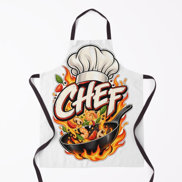 Item preview, Chef Cooking with Fire Pan Culinary Kitchen Cooking Graphic designed and sold by KawaiiOrbit.