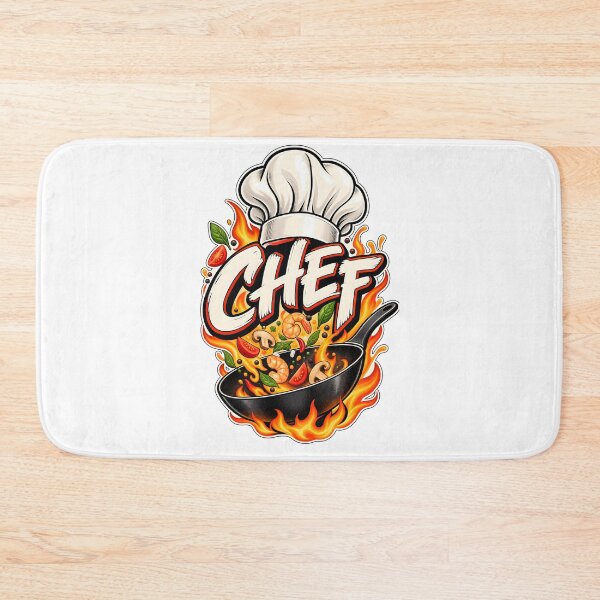 Item preview, Chef Cooking with Fire Pan Culinary Kitchen Cooking Graphic designed and sold by KawaiiOrbit.