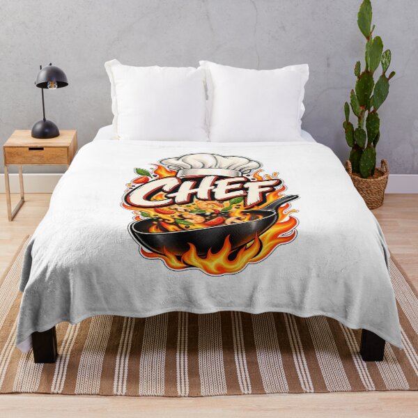 Item preview, Chef Cooking with Fire Pan Culinary Kitchen Cooking Graphic designed and sold by KawaiiOrbit.
