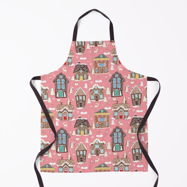 Item preview, Cute Christmas Gingerbread Village in Candy Pink  designed and sold by YesterdayColl.
