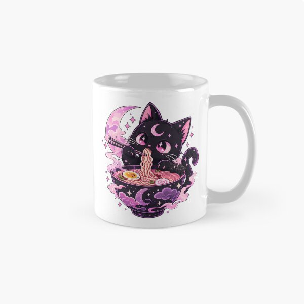 Item preview, Pastel Goth Kawaii Creepy Cat Eating Ramen – Cute Gothic Anime Cat designed and sold by GAIDREDA.